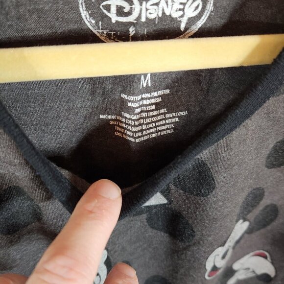 Disney Mickey Mouse Women's Tank Top Shirt Medium Graphics Gray Black - Picture 4 of 6